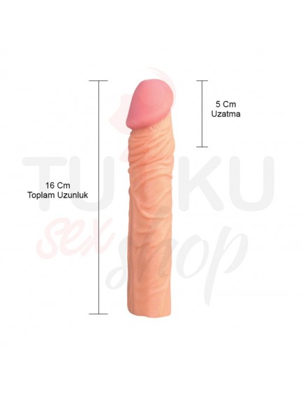 5 Cm Uzatmalı Realistik Penis Kılıfı